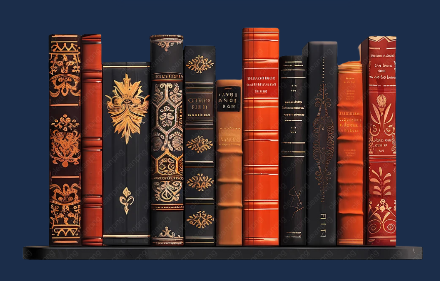 rood bruine oude boeken op een rijtje